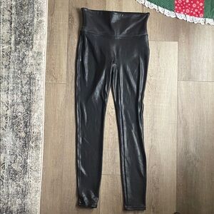 SPANX Black Faux Leather Leggings